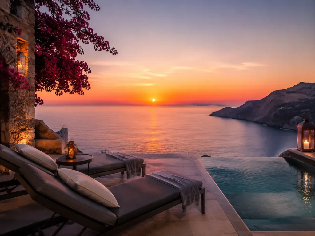 Deniz manzaralı romantik akşam